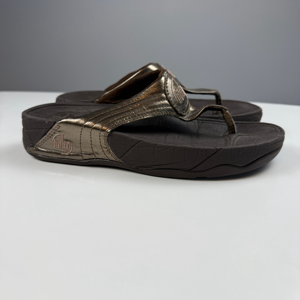 Fitflop walkstar Bronze Brown Thong Sandals Women size 38